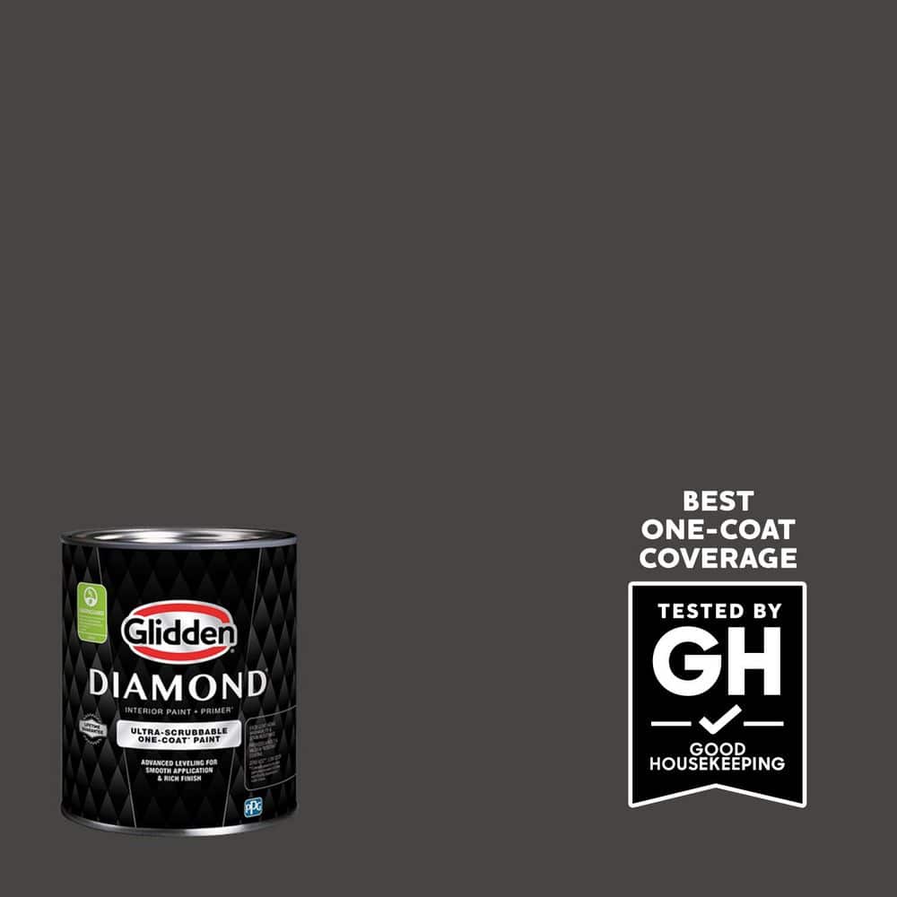 Glidden Diamond 1 qt. PPG1011-7 Onyx Eggshell Interior Paint with Primer