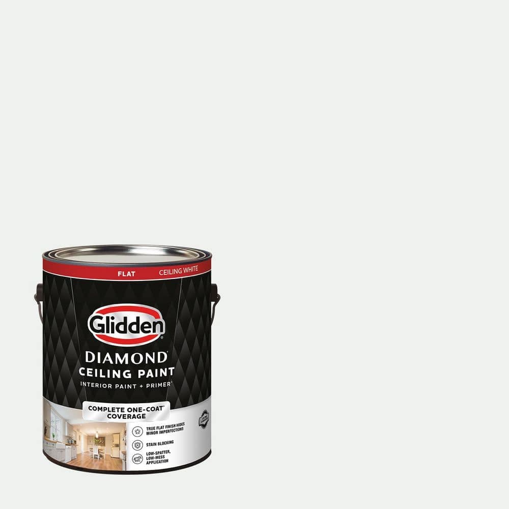 Glidden Diamond 1 gal. White Flat Interior One-Coat Ceiling Paint with Primer