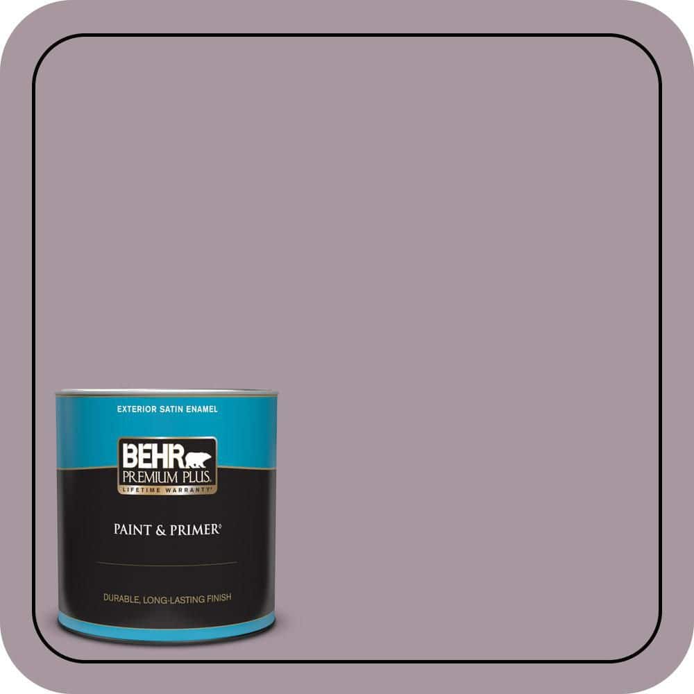 BEHR PREMIUM PLUS 1 qt. #N110-3 Fig Preserves Satin Enamel Exterior Paint & Primer