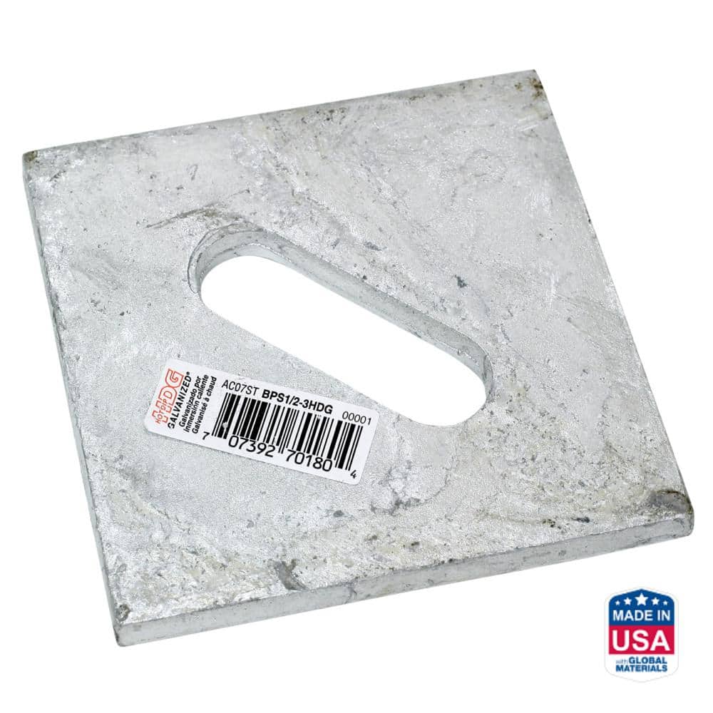 Simpson Strong-Tie BPS 3 in. x 3 in. HDG Slotted Bearing Plate with 1/2 in. Bolt Dia. (1)