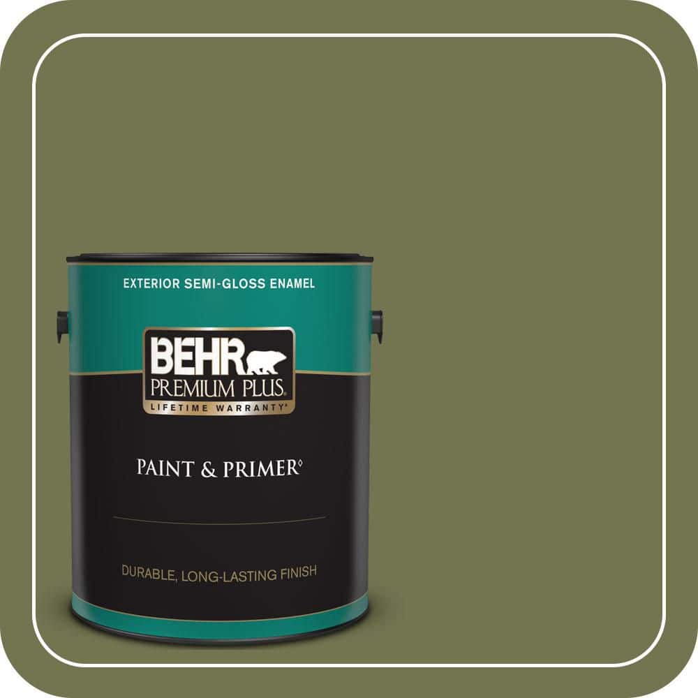 BEHR PREMIUM PLUS 1 gal. #S360-6 Secret Meadow Semi-Gloss Enamel Exterior Paint & Primer