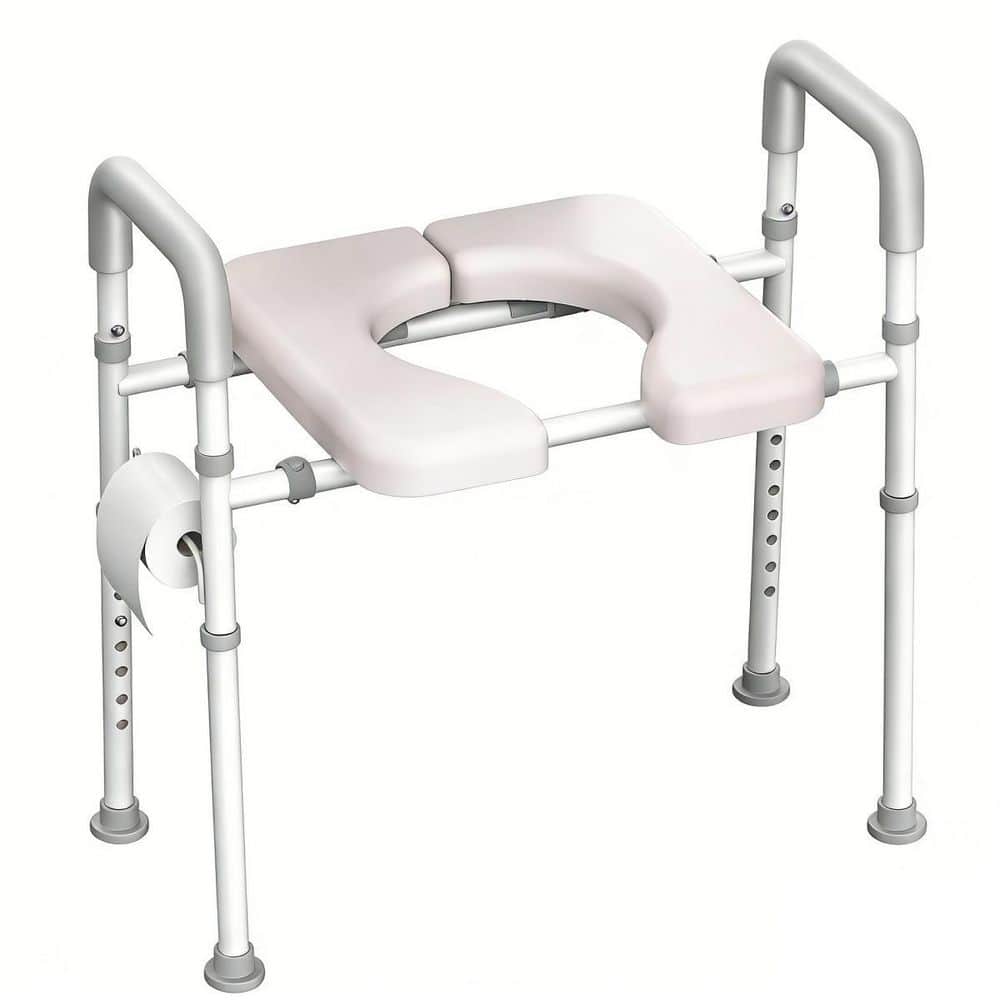 Wudkey Toilet Seat Risers For Seniors, Male-Friendly Width & Height Raised Toilet Seat With handles, Fit Any Toilet, 400 lbs.