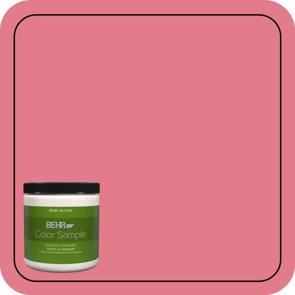 BEHR PREMIUM PLUS 8 oz. #P150-4 Hot Gossip Semi-Gloss Interior/Exterior Paint & Primer Color Sample