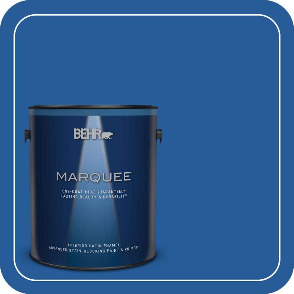BEHR MARQUEE 1 gal. #P510-7 Beacon Blue One-Coat Hide Satin Enamel Interior Paint & Primer (1)