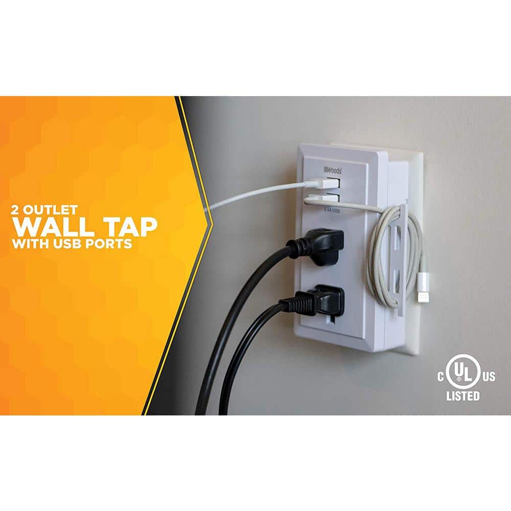 Southwire 2.4-Amp 2-Outlet/2-USB Plug-In Wall Charger (2)