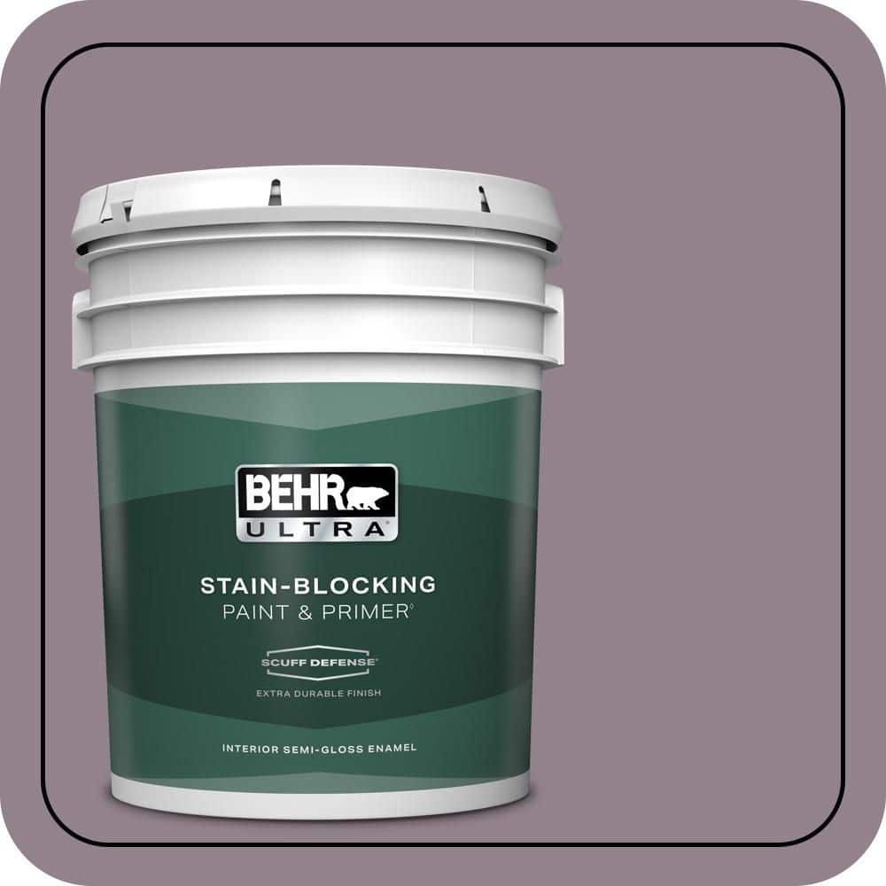 BEHR ULTRA 5 gal. #N110-4 Gothic Purple Extra Durable Semi-Gloss Enamel Interior Paint & Primer