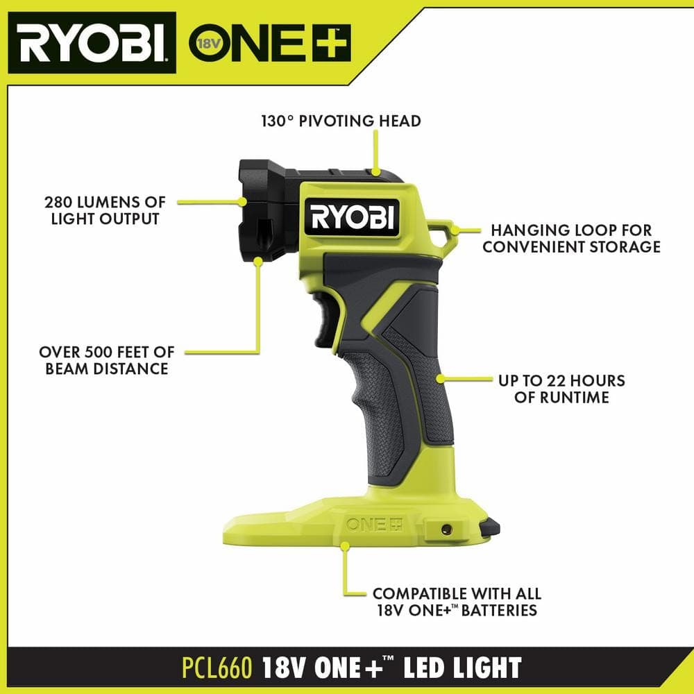 RYOBI ONE+ 18V Cordless LED Light (Tool Only) (3)
