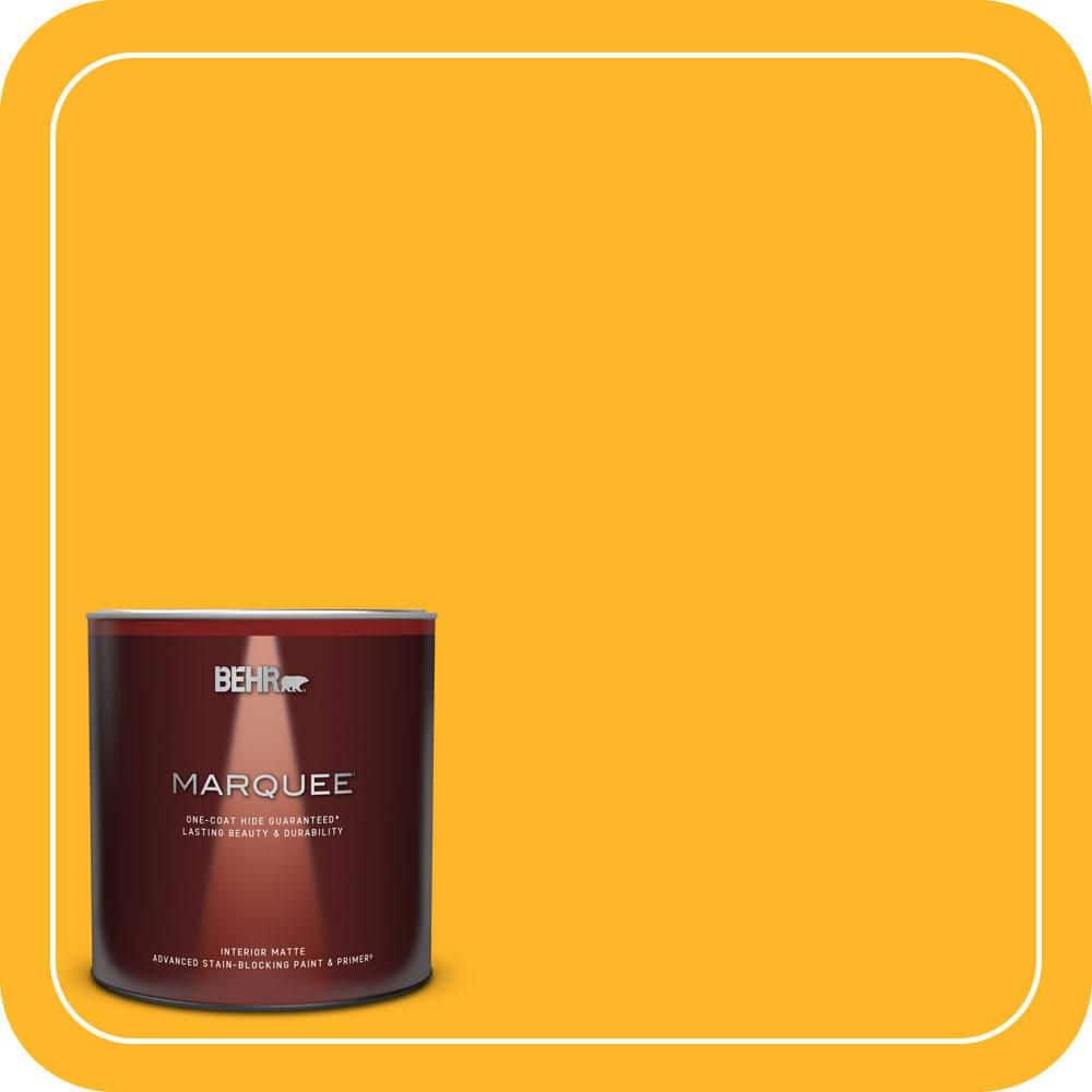 BEHR MARQUEE 1 qt. #P260-7 Extreme Yellow Matte Interior Paint & Primer