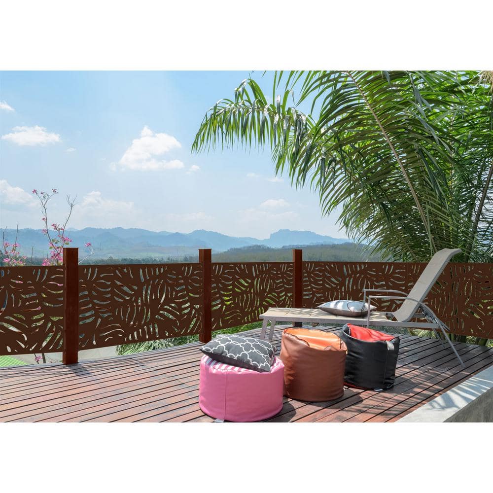 Modinex 6 ft. x 3 ft. Espresso Brown Decorative Composite Fence Panel Featured in the Panama Design (3)