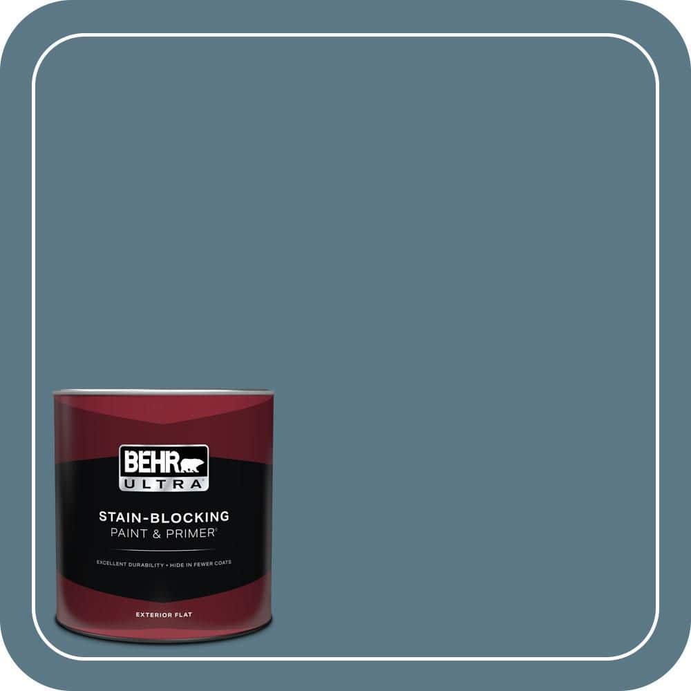 BEHR ULTRA 1 qt. #PMD-65 Ocean Shadow Flat Exterior Paint & Primer