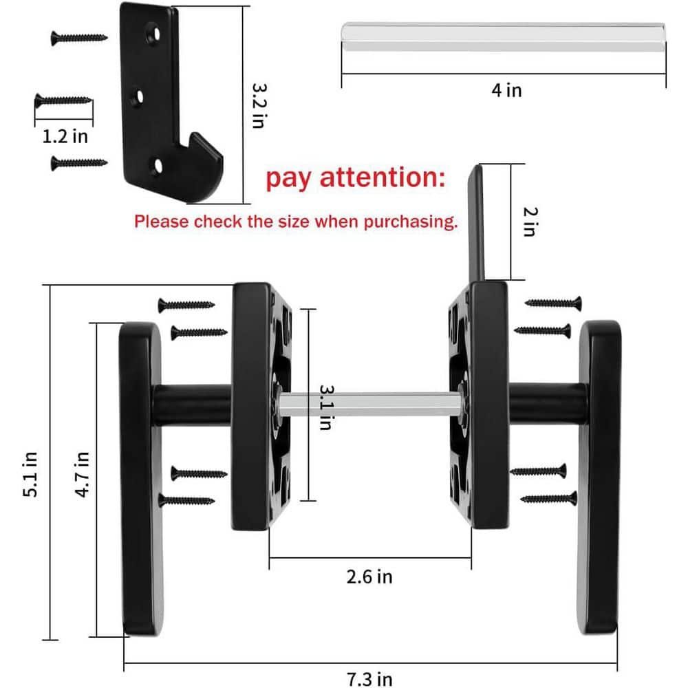 Unbranded Heavy Duty Aluminum Double Side Gate Latch Black Powder Coated Finish Left Inswing for Wooden Fence Door (2)