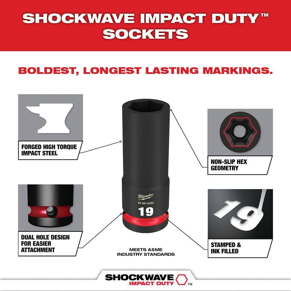 Milwaukee 1/2 in. Drive Ratchet and SHOCKWAVE 1/2 in. Drive Metric 6 Point Impact Socket Set (30-Piece) (3)