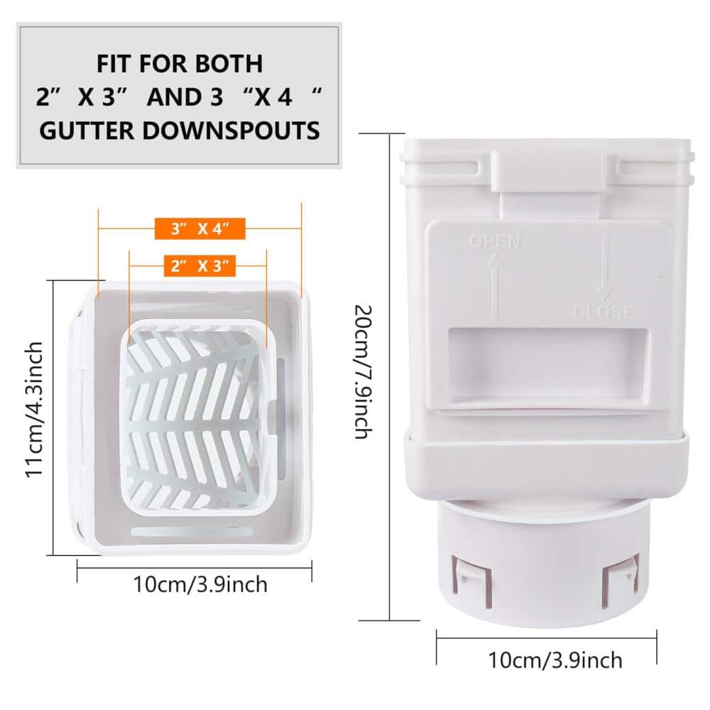 Unbranded Downspout Leaf Filter Gutter Screen Guard for Debris and Leaves Collection 2-Pack (3)