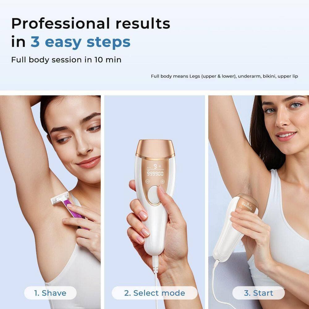 Wudkey 1-Piece Bathroom Accessory Set in White, IPL Laser Hair Removal, 41°F Ice-Cooling Contact for Painless Hair Removal (3)