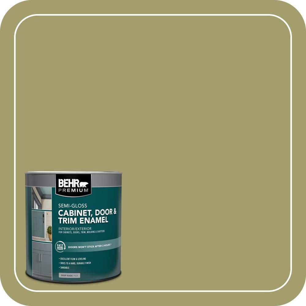BEHR PREMIUM 1 qt. #S340-5 Farm Fresh Semi-Gloss Enamel Interior/Exterior Cabinet, Door & Trim Paint (1)