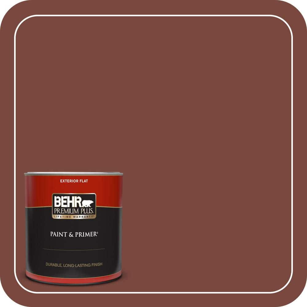BEHR PREMIUM PLUS 1 qt. #S150-7 Fire Roasted Flat Exterior Paint & Primer