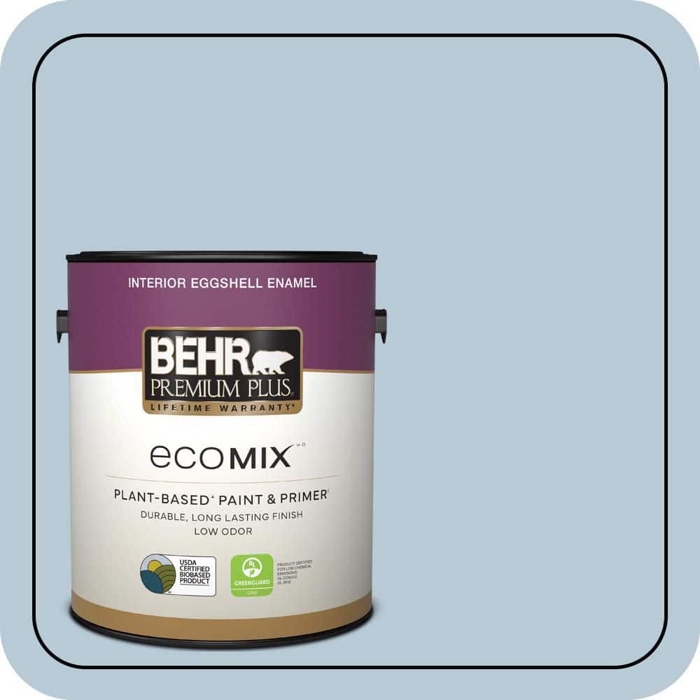 BEHR PREMIUM PLUS 1 gal. #PPU14-15 Denim Light Eggshell Enamel EcoMix Plant-Based Interior Paint & Primer (1)