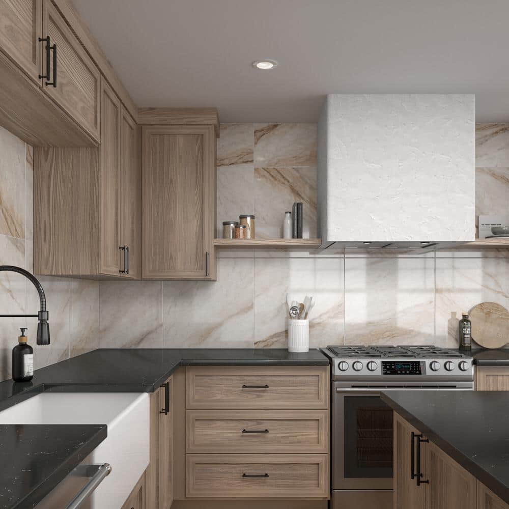 Daltile Rivermont Oro 24 in. x 24 in. Polished Porcelain Stone Look Floor and Wall Tile (3.875 sq. ft./each) (3)