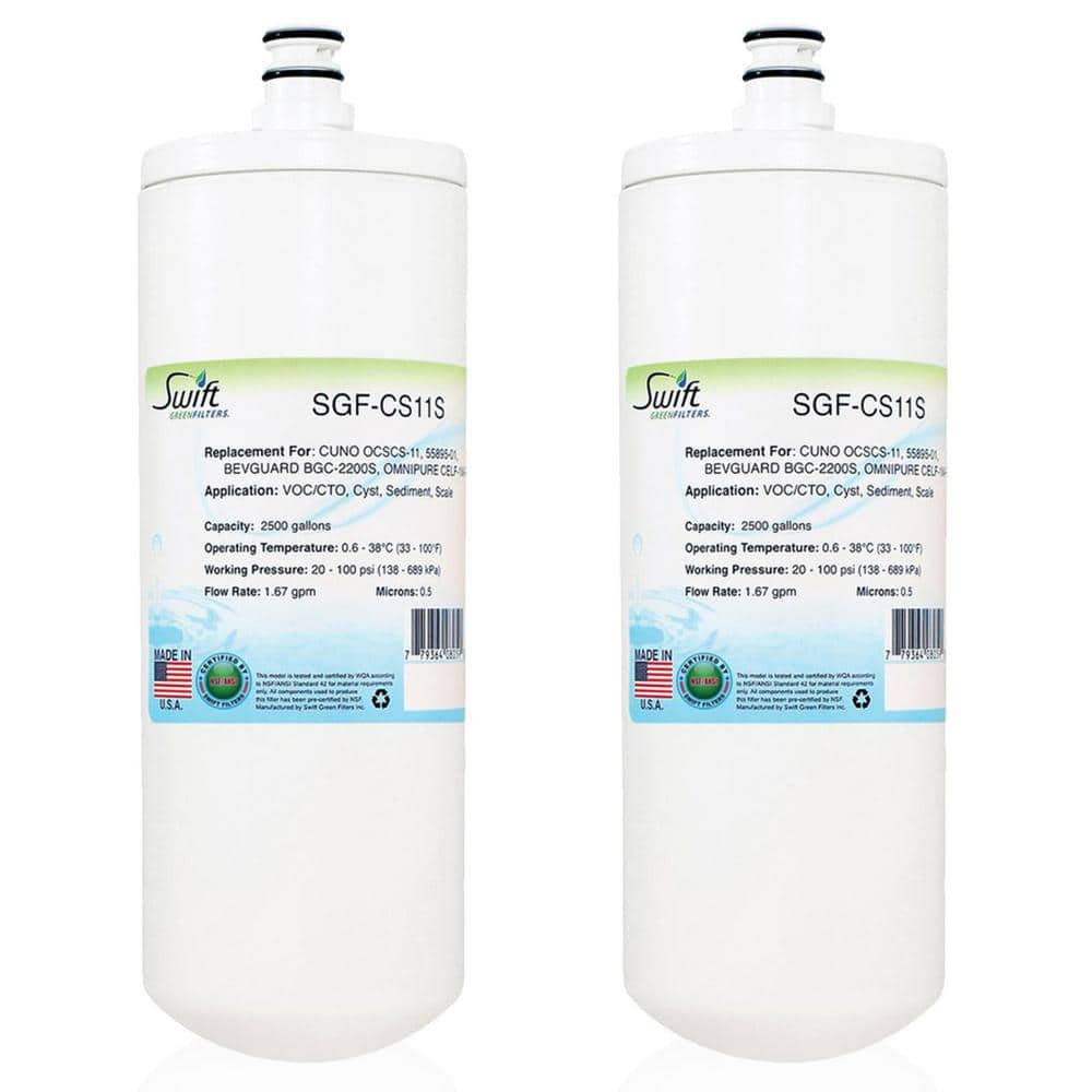 Swift Green Filters SGF-CS11S Compatible Commercial Water Filter for 55895-01, BGC-2200S, CELF-1M-P, (2 Pack)