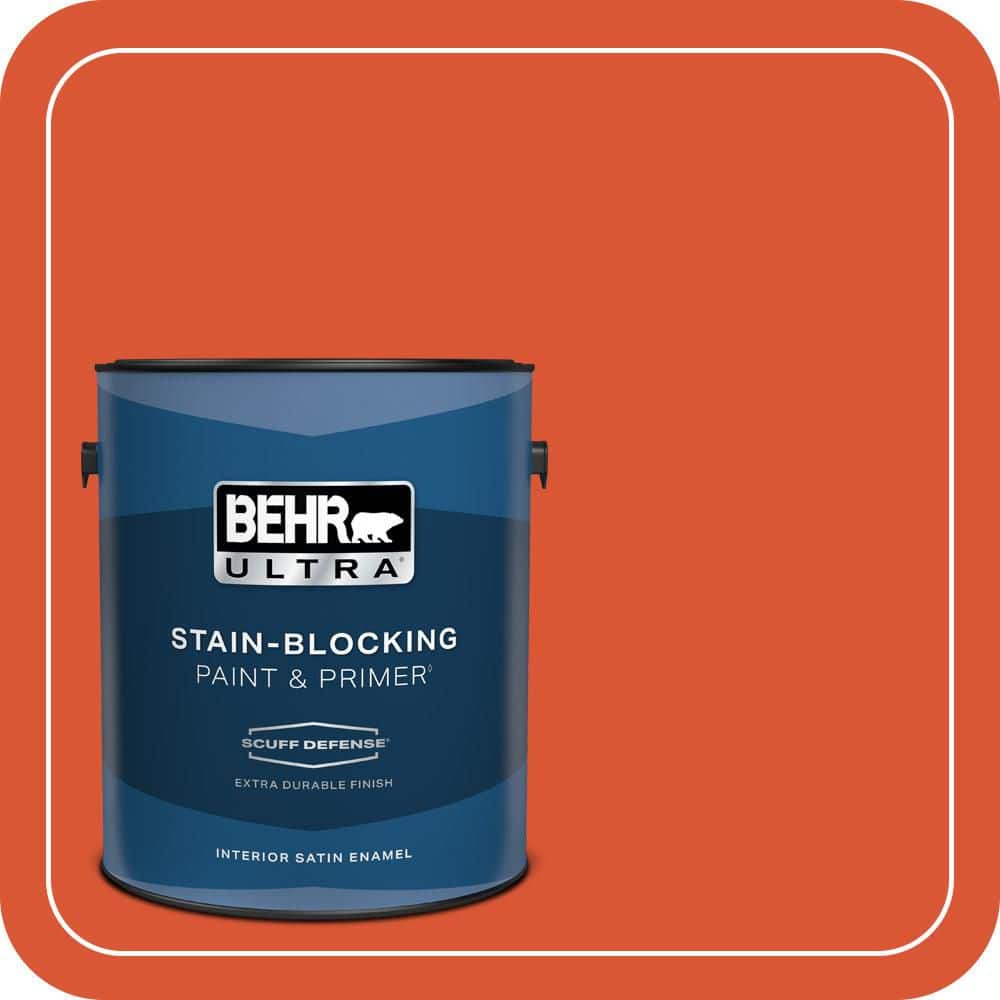 BEHR ULTRA 1 gal. #P190-7 Inferno Extra Durable Satin Enamel Interior Paint & Primer