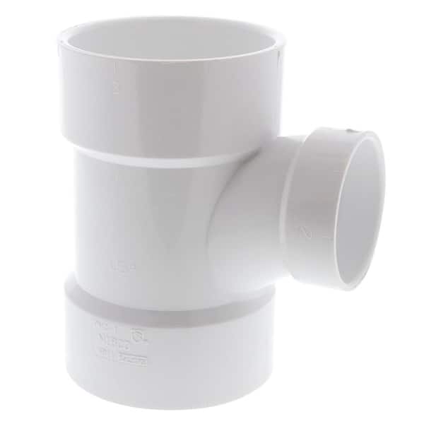 NIBCO 3 in. x 3 in. x 2 in. PVC DWV All Hub Sanitary Tee Fitting (2)