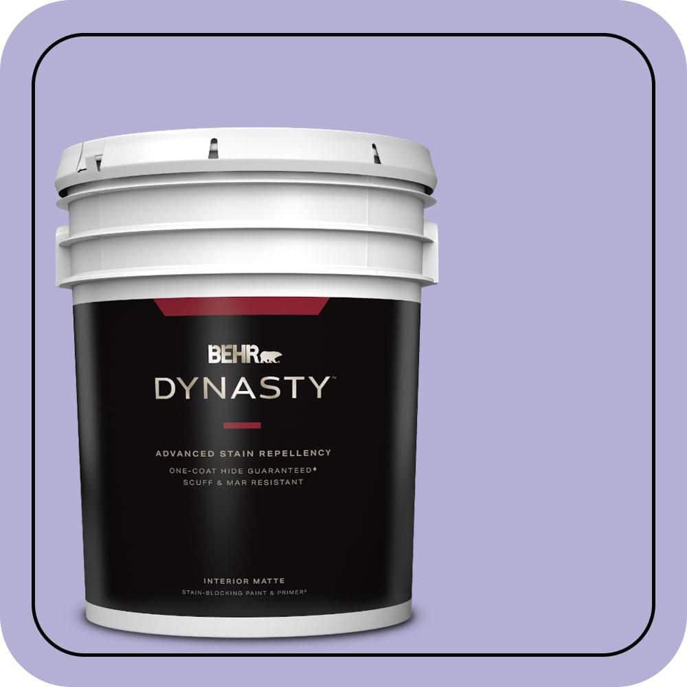 BEHR DYNASTY 5 gal. #630B-4 Freesia Purple Matte Interior Stain-Blocking Paint & Primer