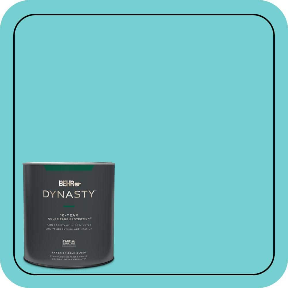 BEHR DYNASTY 1 qt. #P460-3 Soft Turquoise Semi-Gloss Enamel Exterior Stain-Blocking Paint & Primer