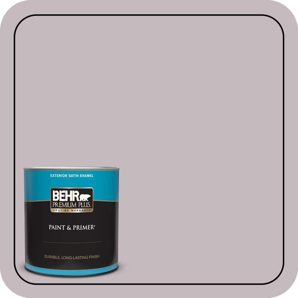 BEHR PREMIUM PLUS 1 qt. #N110-2 Mulberry Stain Satin Enamel Exterior Paint & Primer