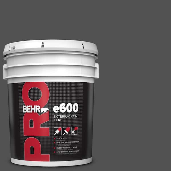 BEHR PRO 5 gal. #N460-7 Space Black Flat Exterior Paint (2)