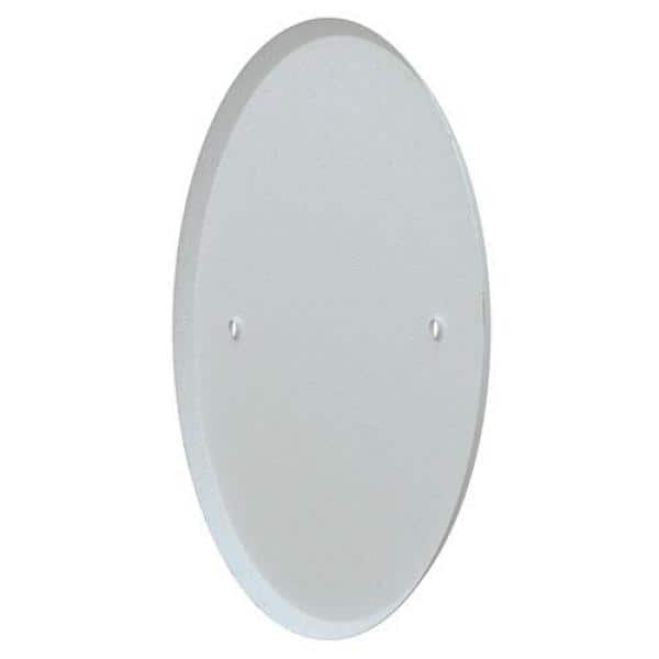 Commercial Electric 5 in. Round (Fits 3.25 in. Box) Blank Metal Wall Plate, White (Paintable) (3)