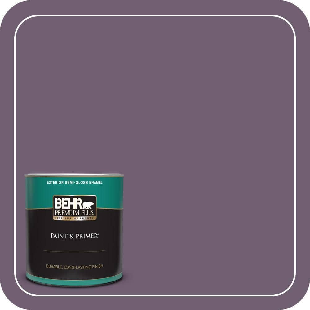 BEHR PREMIUM PLUS 1 qt. #S100-6 Blackberry Jam Semi-Gloss Enamel Exterior Paint & Primer