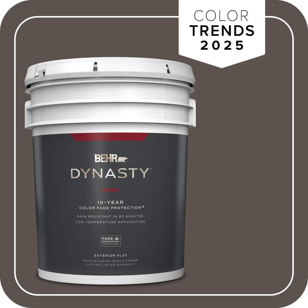 BEHR DYNASTY 5 gal. #MQ2-54 Gardeners Soil Flat Exterior Stain-Blocking Paint & Primer