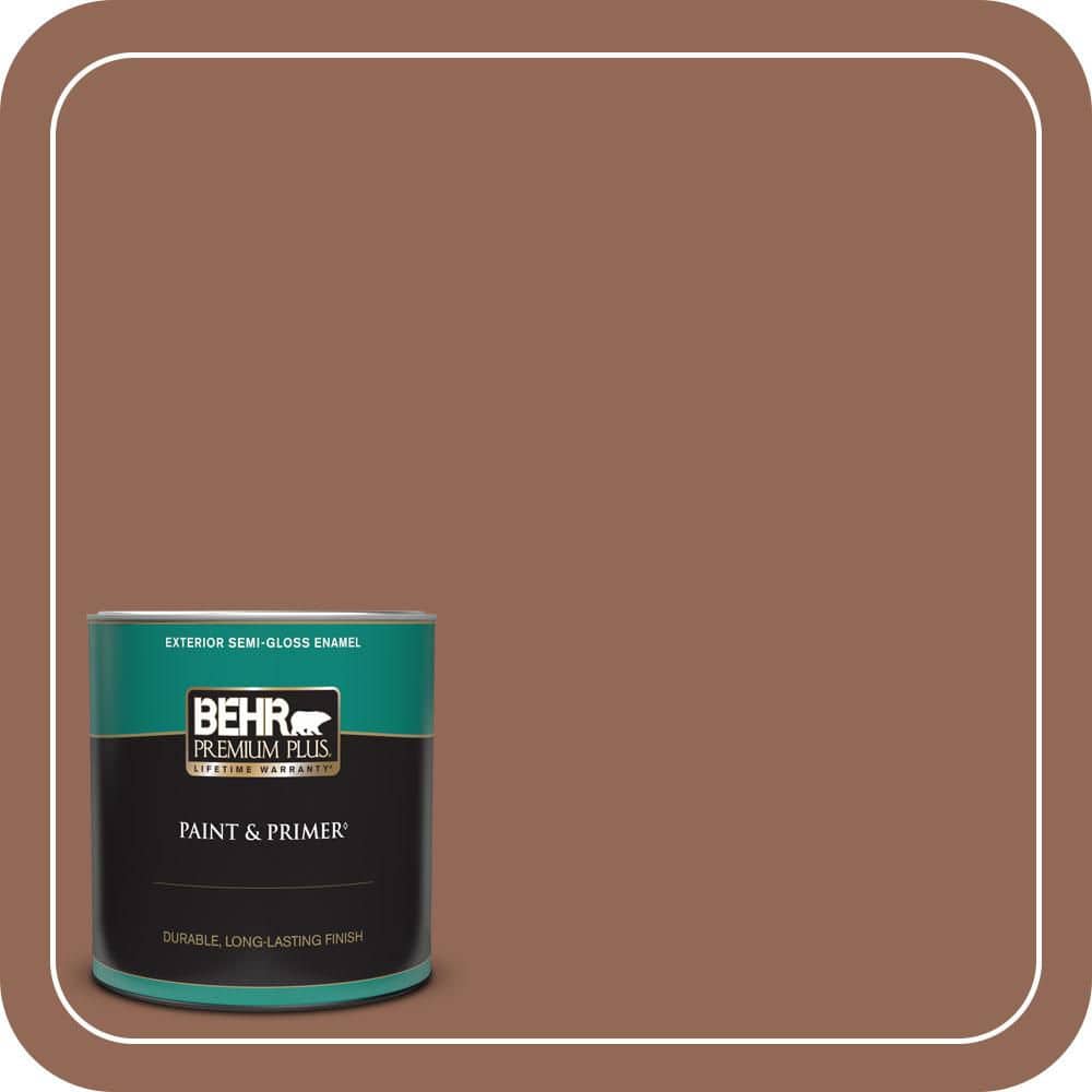 BEHR PREMIUM PLUS 1 qt. #S190-6 Rio Rust Semi-Gloss Enamel Exterior Paint & Primer