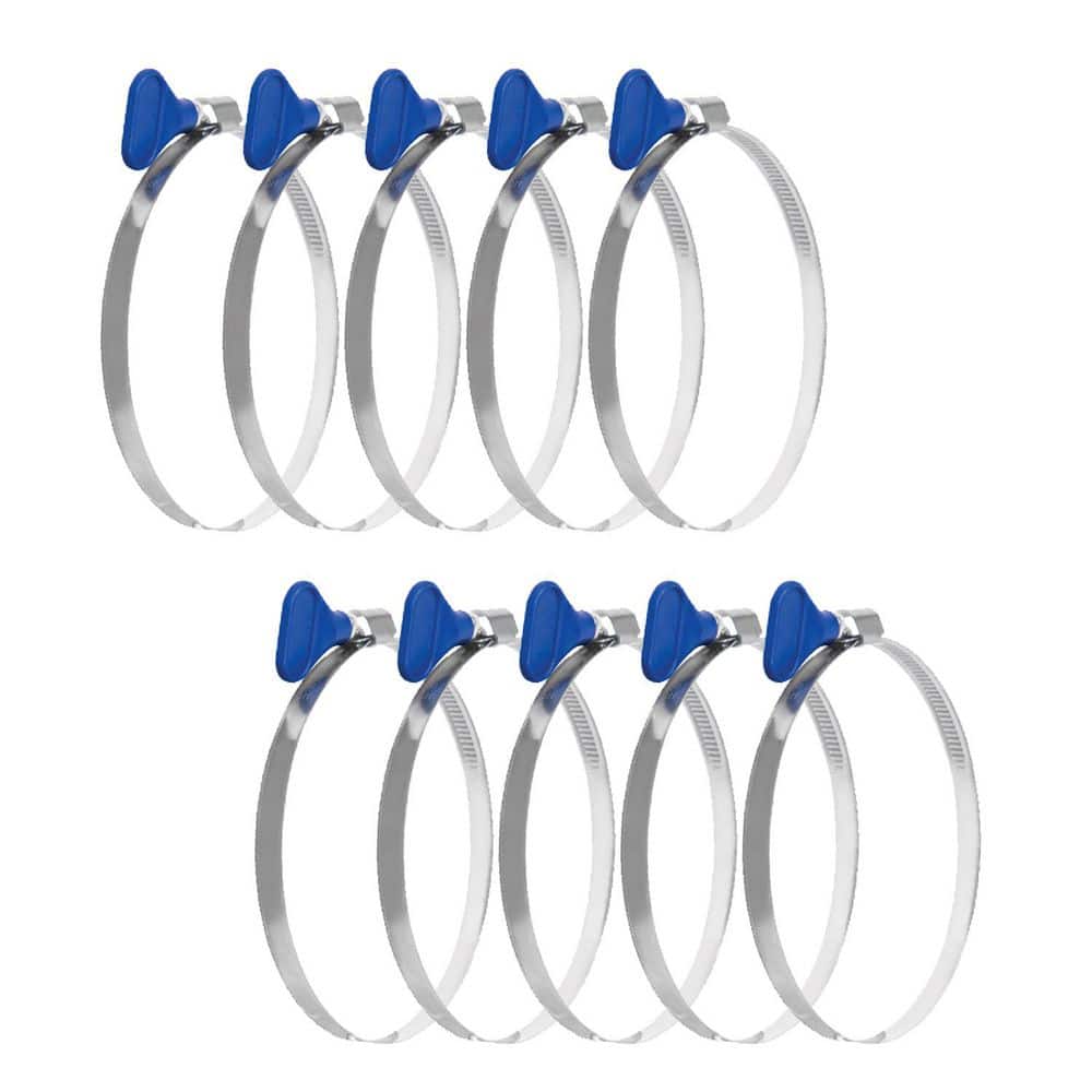 ‎POWERTEC 4 in. Key Hose Clamp Stainless Steel 4 in. Thumb Screw Dust Collector Hose Clamps (10-Pack)
