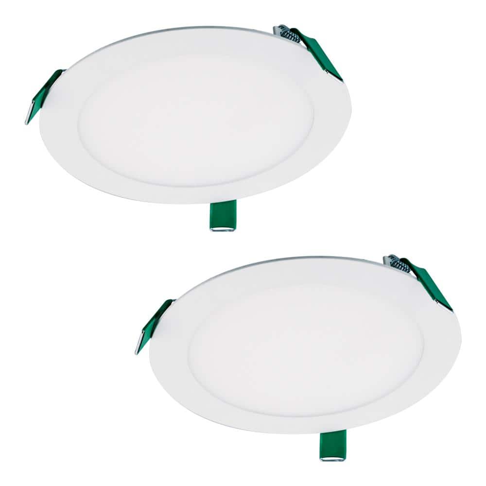 HALO 2-Pack 8 in. Selectable CCT New Construction Canless Recessed Integrated LED Kit