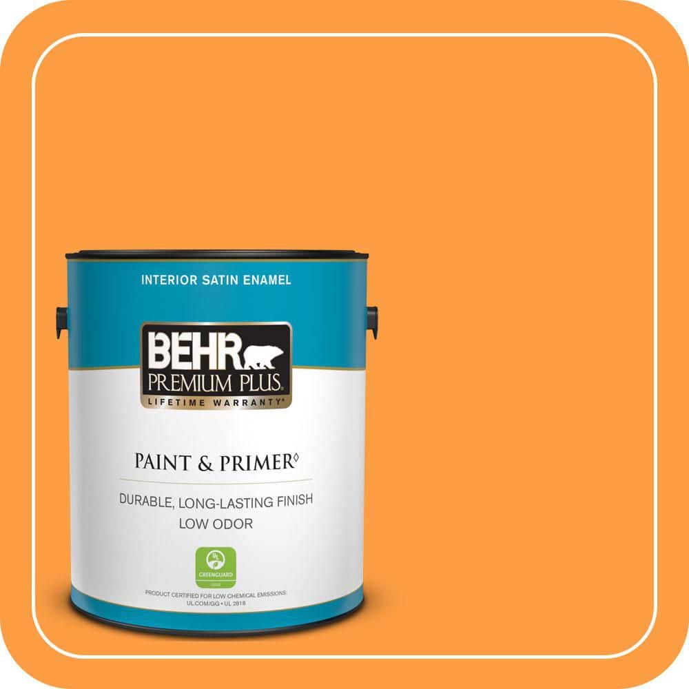 BEHR PREMIUM PLUS 1 gal. #P240-6 Exotic Blossom Satin Enamel Low Odor Interior Paint & Primer