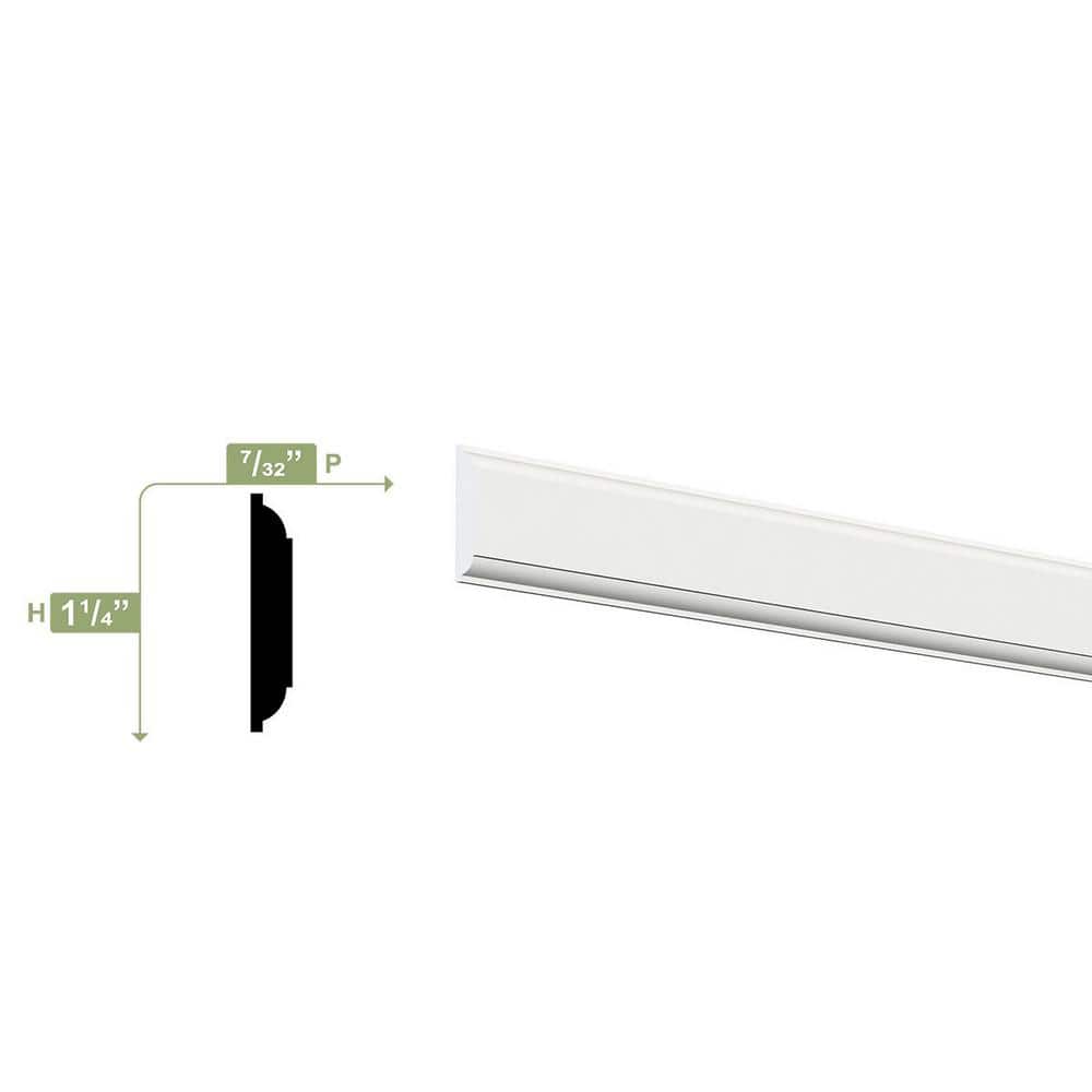 Ekena Millwork 1-1/4 in. x 1/4 in. x 96 in. Parting Bead, PVC (2)