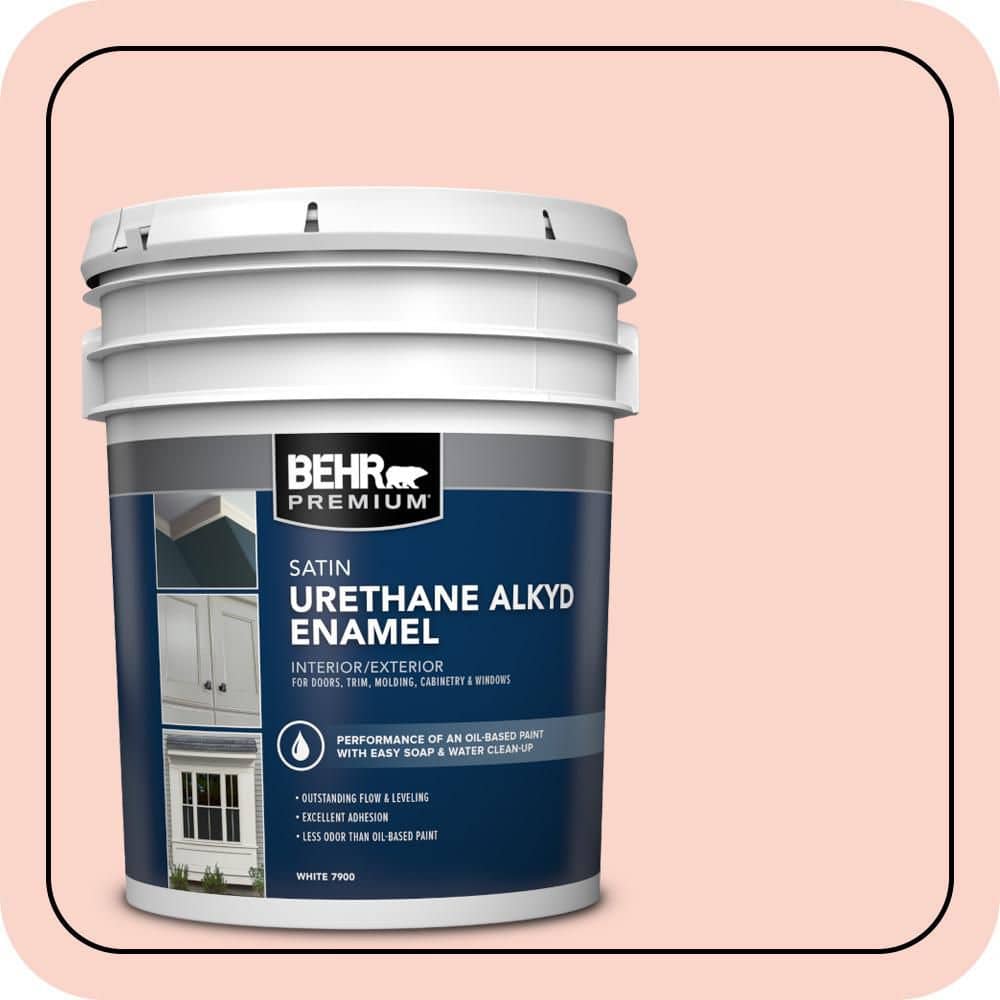 BEHR PREMIUM 5 gal. #P180-1 Deco Shell Urethane Alkyd Satin Enamel Interior/Exterior Paint