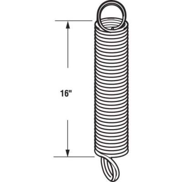 Prime-Line Garage Door Extension Spring, 16 in., Heavy Duty, Safety Cable Included (2)