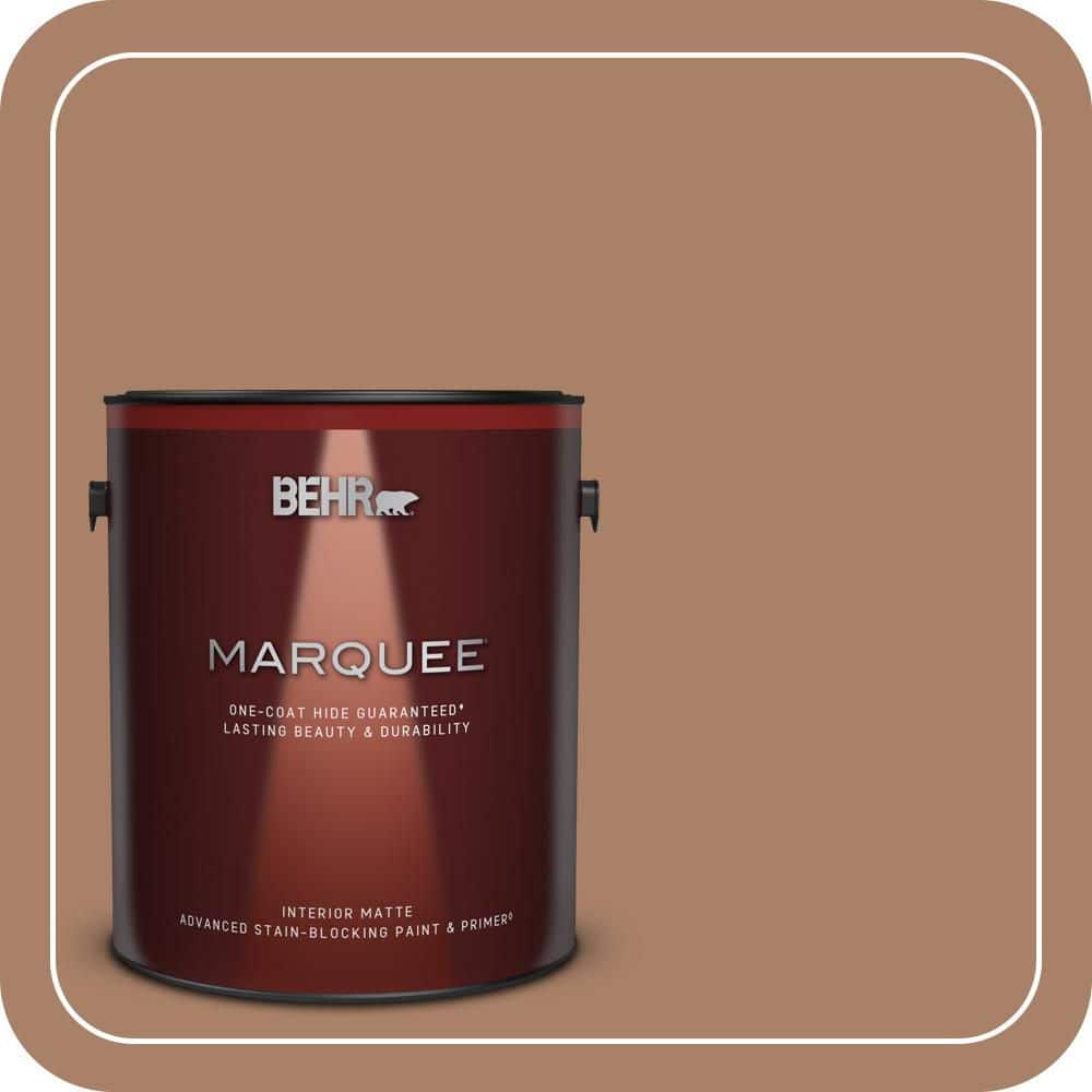 BEHR MARQUEE 1 gal. #MQ2-42 Warm Cognac One-Coat Hide Matte Interior Paint & Primer
