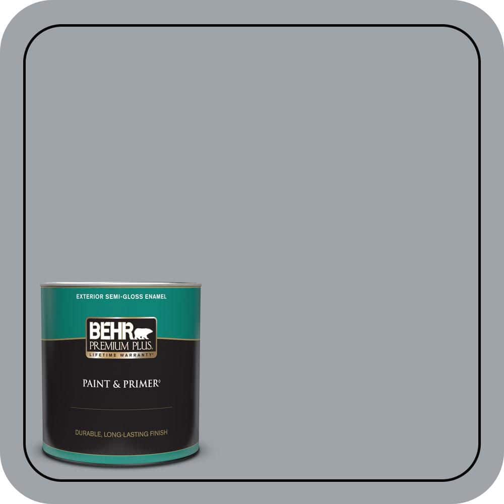 BEHR PREMIUM PLUS 1 qt. #N510-4 Supernova Semi-Gloss Enamel Exterior Paint & Primer
