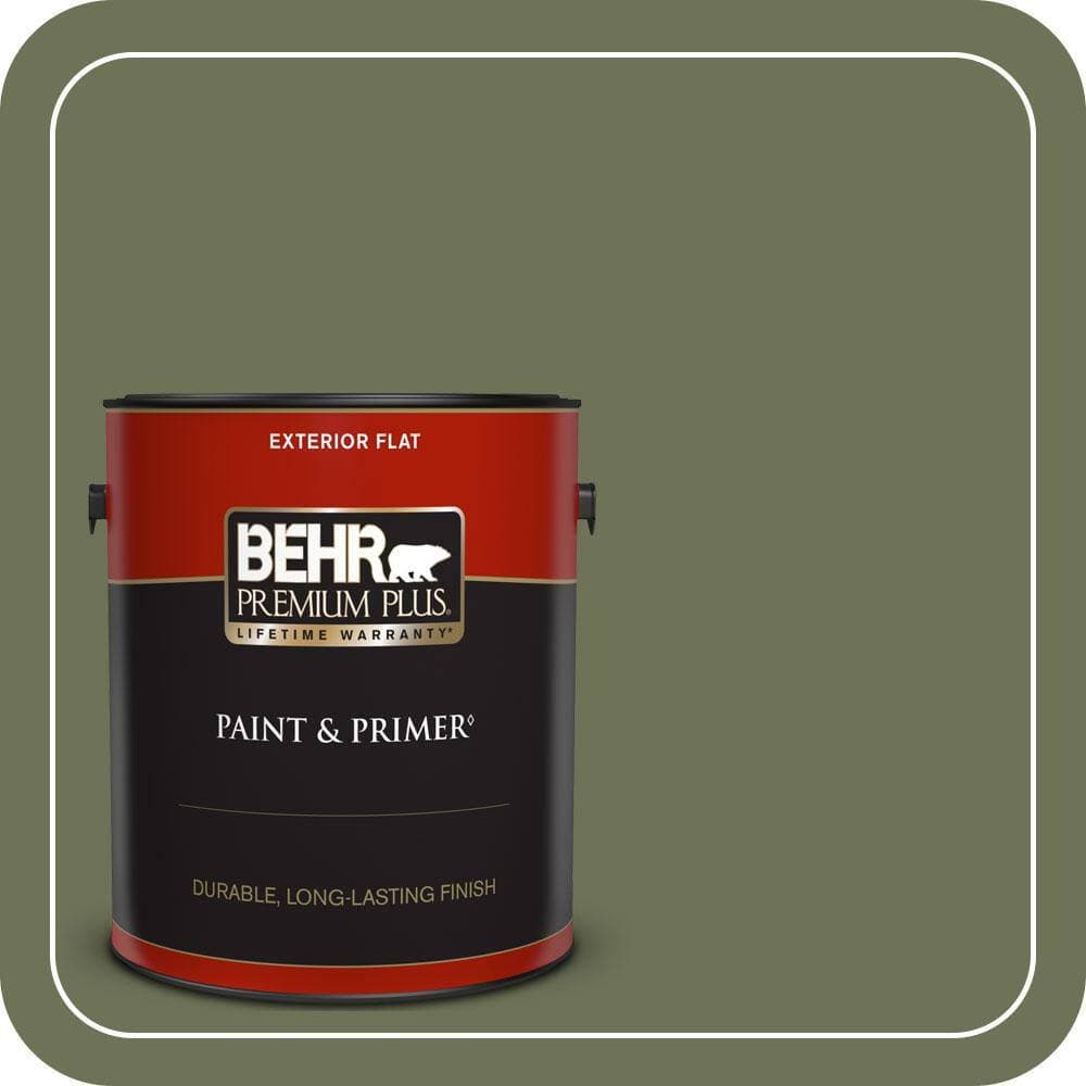 BEHR PREMIUM PLUS 1 gal. #MQ6-53 Herb Cornucopia Flat Exterior Paint & Primer