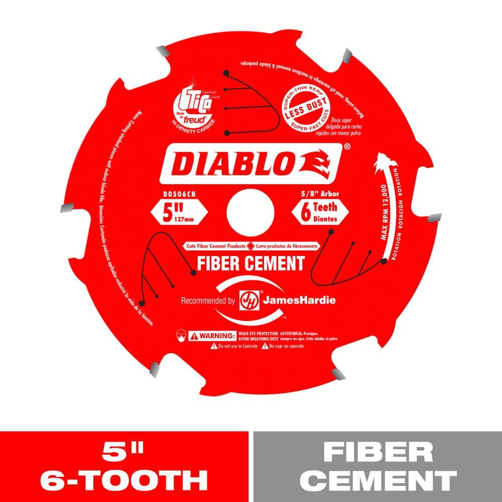 DIABLO HARDIEBlade 5 in. x 6-Tooth Fiber Cement Circular Saw Blade (1)