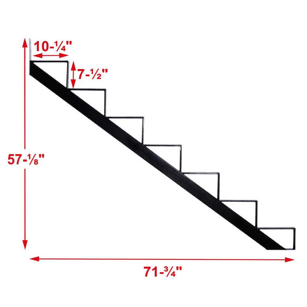 Pylex 7-Steps Steel Stair Stringer black 7-1/2 in. x 10-1/4 in. (Includes 1 Stair Stringer) (2)