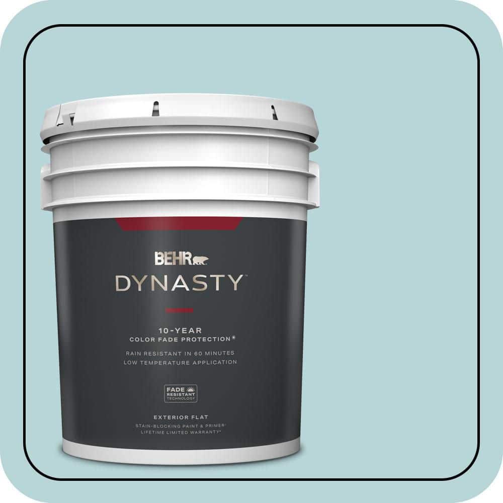BEHR DYNASTY 5 gal. #510E-2 Rhythmic Blue Flat Exterior Stain-Blocking Paint & Primer