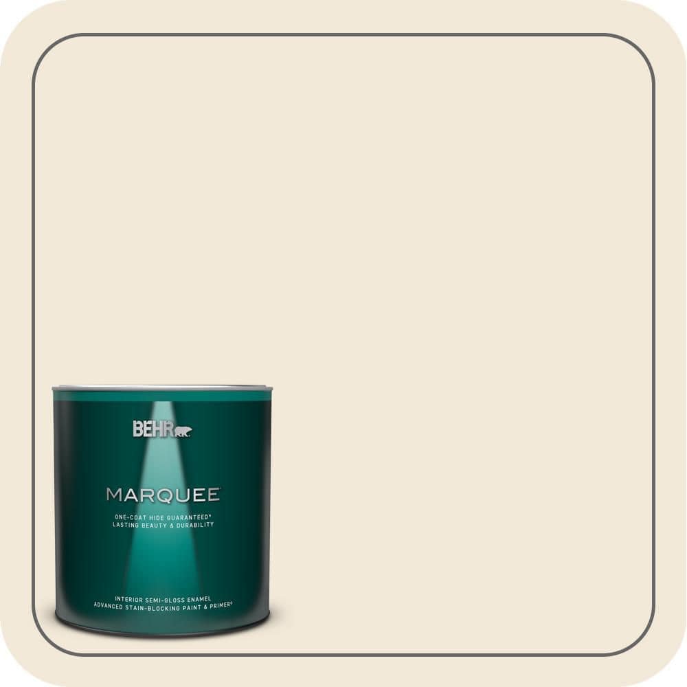 BEHR MARQUEE 1 qt. #PPH-06 Rice Drink Semi-Gloss Enamel Interior Paint & Primer