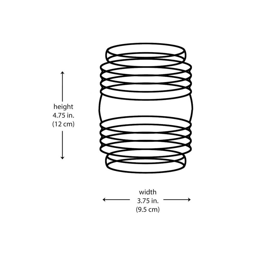 PRIVATE BRAND UNBRANDED 4.75 in. Clear Ringed Glass Cylindrical Jelly-Jar Shaped Replacement Globe Shade with 3.25 in. Lip Fitter (3)