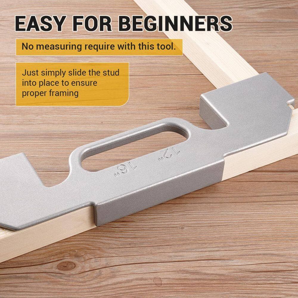 NVNOO 12 in. x 14 in. x 16 in. Silver 3 in 1 Framing Stud Layout Tools for Wall Framing and Interior Decoration (2-Pack) (3)