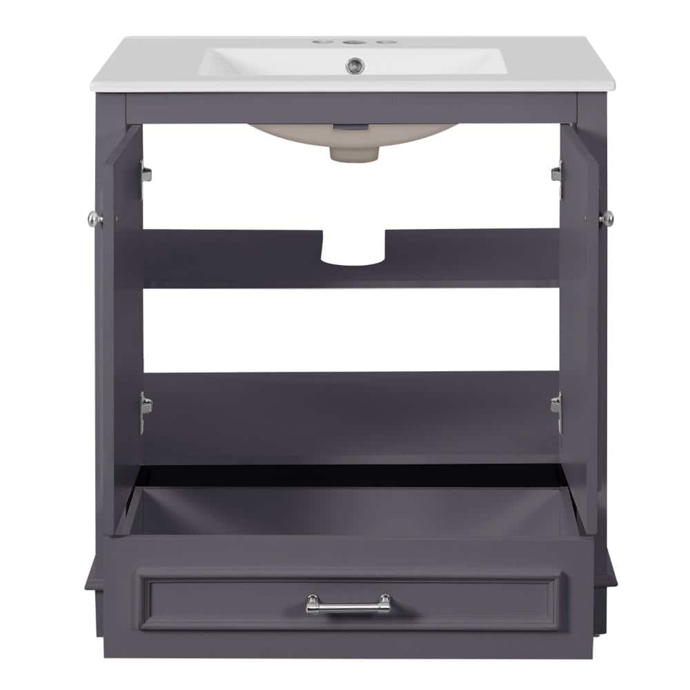 Unbranded Blue 30in Luxurious Bathroom Vanities Cabinet with 2 large Soft Closing Doors Bathroom (1)