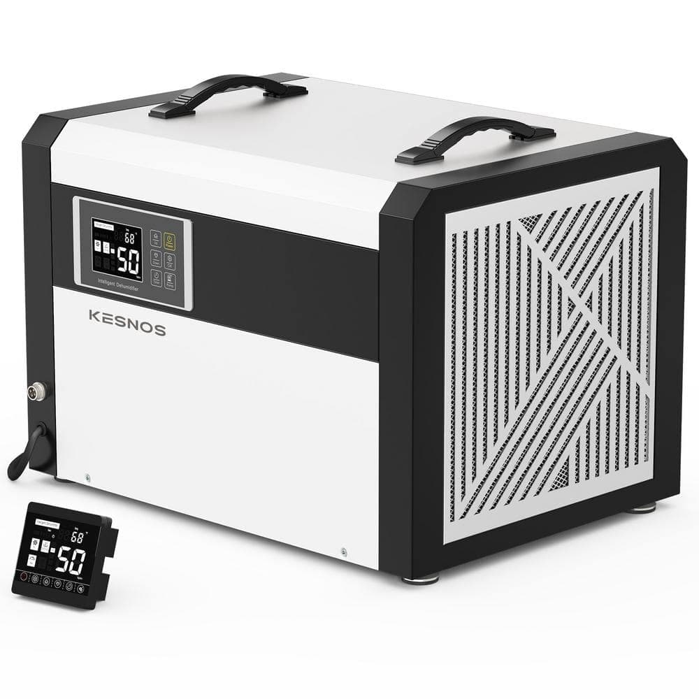 KESNOS 158 pt. 7,500 sq. ft. Crawl Space Commercial Dehumidifier with Pump and Drain Hose for Basement and Greenhouse in White